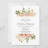 おしゃれなボヘミアンフラワーの母の日ブランチ 招待状 (正面)