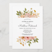 おしゃれなボヘミアンフラワーの母の日ブランチ 招待状 (正面/裏面)