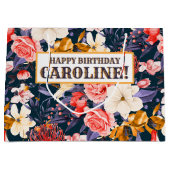 おしゃれなボヘミアンフラワーパーティー ラージペーパーバッグ (正面)