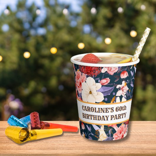 おしゃれなボヘミアンフラワーパーティー 紙コップ
