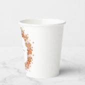 おしゃれなボヘミアンフラワー ブライダルシャワー カスタム 紙コップ (左)