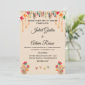 おしゃれなボーホー・ラスティック・モダン・エレガントなメキシカンウェディング 招待状 (スタンド正面)