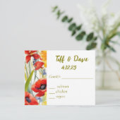 おしゃれなポピーのパーソナライズカード 出欠カード (スタンド正面)
