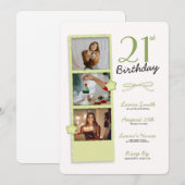 おしゃれなポラロイド風写真の誕生日招待状 招待状 (正面/裏面)