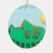 おしゃれなマチュピチュの絵 セラミックオーナメント (左)