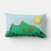 おしゃれなマチュピチュ山の絵 ランバークッション (裏面)