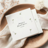 おしゃれなマティーニの絵のウェディングシャワーのナプキン スタンダードカクテルナプキン