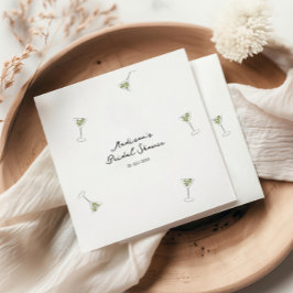 おしゃれなマティーニの絵のウェディングシャワーのナプキン スタンダードカクテルナプキン