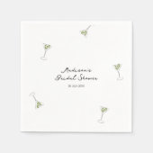 おしゃれなマティーニの絵のウェディングシャワーのナプキン スタンダードカクテルナプキン (正面)