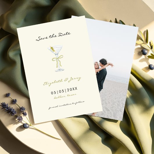 おしゃれなマティーニのSave the Dateカード セーブザデート