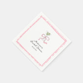 おしゃれなマティーニ ボウ 手描き ブライダル シャワー スタンダードカクテルナプキン (角)