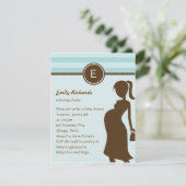 おしゃれなママへのベビーシャワー招待状 - 青 招待状 (スタンド正面)