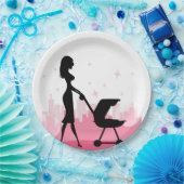 おしゃれなママ押しベビー車 ペーパープレート (パーティー)