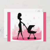 おしゃれなママ押しベビー車 ポストカード (正面/裏面)