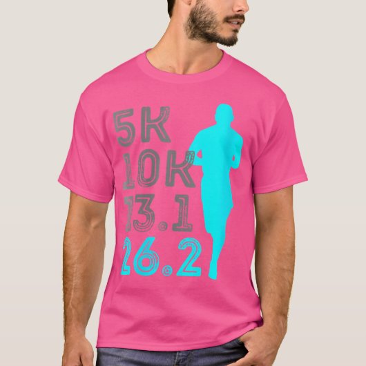 おしゃれなマラソン完走5K 10K ハーフ フル Tシャツ (正面)