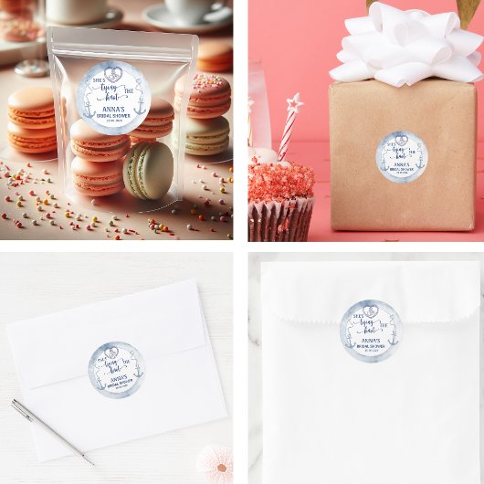 おしゃれなマリングッズ 結婚式前のお祝い エレガント ラウンドシール