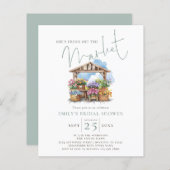 おしゃれなマーケットからおめでたいニュース！ ブライダルシャワーのご案内 (正面/裏面)