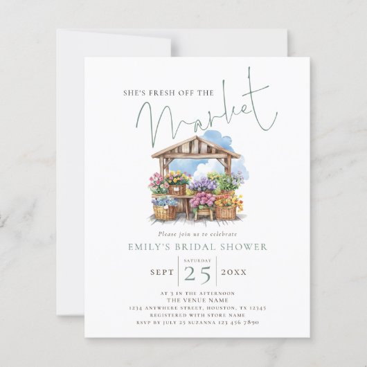 おしゃれなマーケットからおめでたいニュース！ ブライダルシャワーのご案内 (正面)