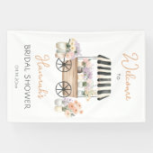 おしゃれなマーケットスタイルの花のウェルカムサイン 横断幕 (横)