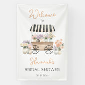 おしゃれなマーケットスタイルの花のウェルカムサイン 横断幕 (縦)