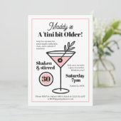 おしゃれなマーティニー招待状（30歳の誕生日やどんな年齢にも） 招待状 (スタンド正面)