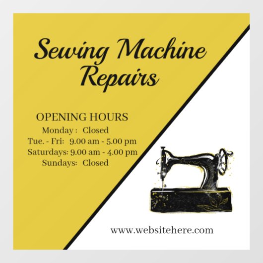 おしゃれなミシン修理屋さん ウィンドウサイン (シート)