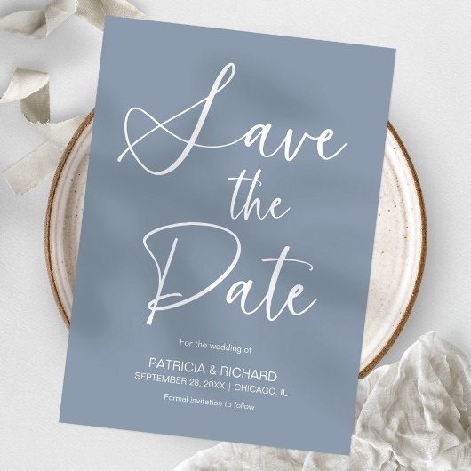 おしゃれなミニマリストのフォトウェディングSave The Date 招待状