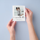 おしゃれなミニマリストの現代的な写真の結婚式のご案内を保存しよう チラシ (手)