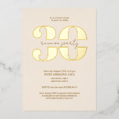 おしゃれなミニマリストの30年ぶりの同窓会 箔招待状 (正面)