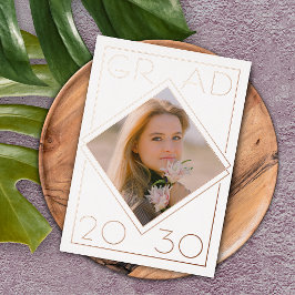 おしゃれなミニマリストゴールド箔卒業発表 箔招待状