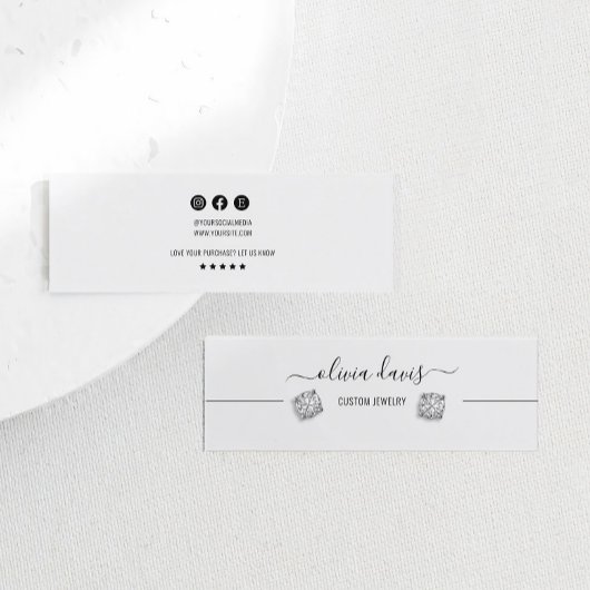 おしゃれなミニマリスト ソーシャルメディア イヤリングカード スキニー名刺