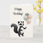 おしゃれなミニマリスト ボヘミアンスカンク風船 白紙 カード (黄色い花)