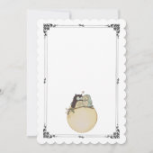 おしゃれなミニマリスト、ラブラブのフクロウたち 大切な日を記念して 招待状 (裏面)