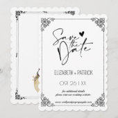 おしゃれなミニマリスト、ラブラブのフクロウたち 大切な日を記念して 招待状 (正面/裏面)