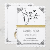 おしゃれなミニマリスト、ラブラブのフクロウたち　大切な日を記念して 招待状 (正面/裏面)