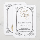 おしゃれなミニマリスト、ラブラブのフクロウたち 大切な日を記念しよう 招待状 (正面/裏面)