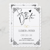 おしゃれなミニマリスト、ラブラブのフクロウたち 大切な日を記念しよう 招待状 (正面/裏面)