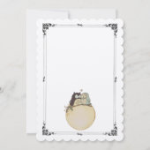 おしゃれなミニマリスト、ラブラブのフクロウたち 大切な日を記念しよう 招待状 (裏面)