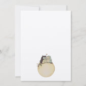 おしゃれなミニマリスト、ラブラブのフクロウたち - 結婚式の日程を保存してね 招待状 (裏面)