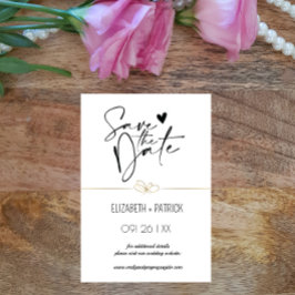 おしゃれなミニマリスト、ラブラブのフクロウたち - 結婚式の日程を保存してね 招待状