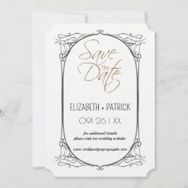 おしゃれなミニマリスト、恋するフクロウたち　保存日付のお知らせ 招待状