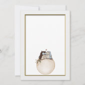 おしゃれなミニマリスト、恋するフクロウたち　保存日付 招待状 (裏面)