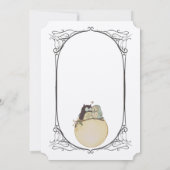 おしゃれなミニマリスト、恋するフクロウたち - 結婚式の日程を保存して 招待状 (裏面)