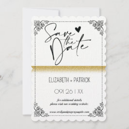 おしゃれなミニマリスト、恋するフクロウたち - 結婚式の日程を保存して 招待状