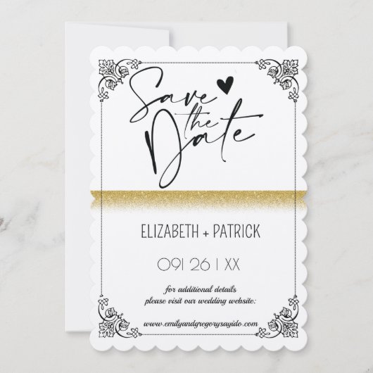 おしゃれなミニマリスト、恋するフクロウの結婚式のお知らせ 招待状 (正面)