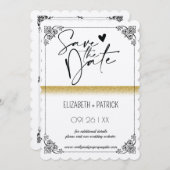 おしゃれなミニマリスト、恋するフクロウの結婚式のお知らせ 招待状 (正面/裏面)