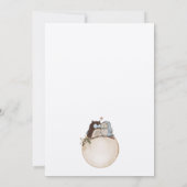 おしゃれなミニマリスト、恋するフクロウの結婚式のお知らせ 招待状 (裏面)