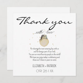 おしゃれなミニマリスト、恋するフクロウ サンキューカード