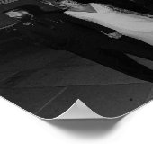 おしゃれなミニマルな名前と日付の結婚写真 ポスター (角)