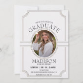 おしゃれなミニマルな誕生日と卒業の案内 招待状 (正面)